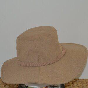 NWT ASN Tan Wide Brim Hat Braid Trim BoHo The Harper